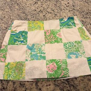 Lilly Pulitzer Floral Print Skort in Green and Blue